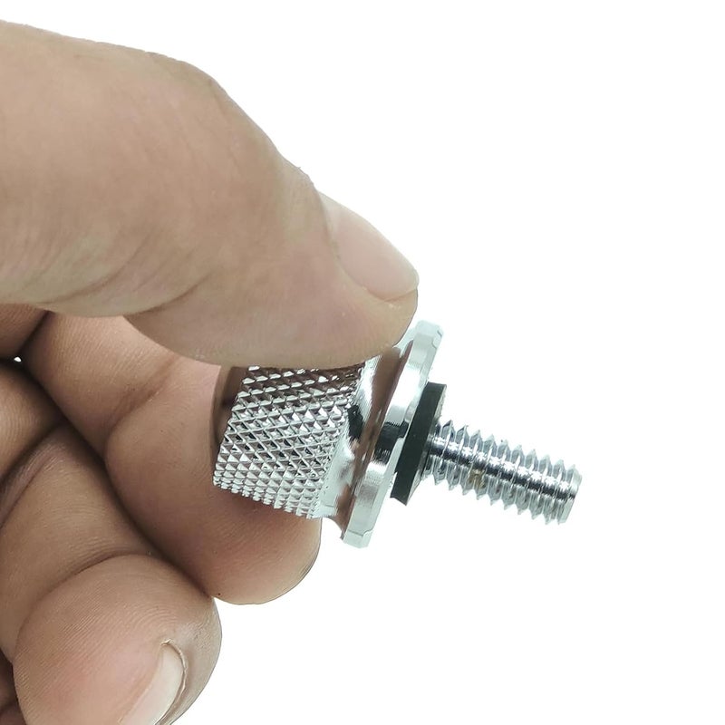 HRJZF 4 PCS Stainless Knurled Fender Rear Seat Bolts Screw and Nut Kit Quick Mount Compatible with 1986-2023 Harley Touring Soft (Silver-Silver) - Image 4